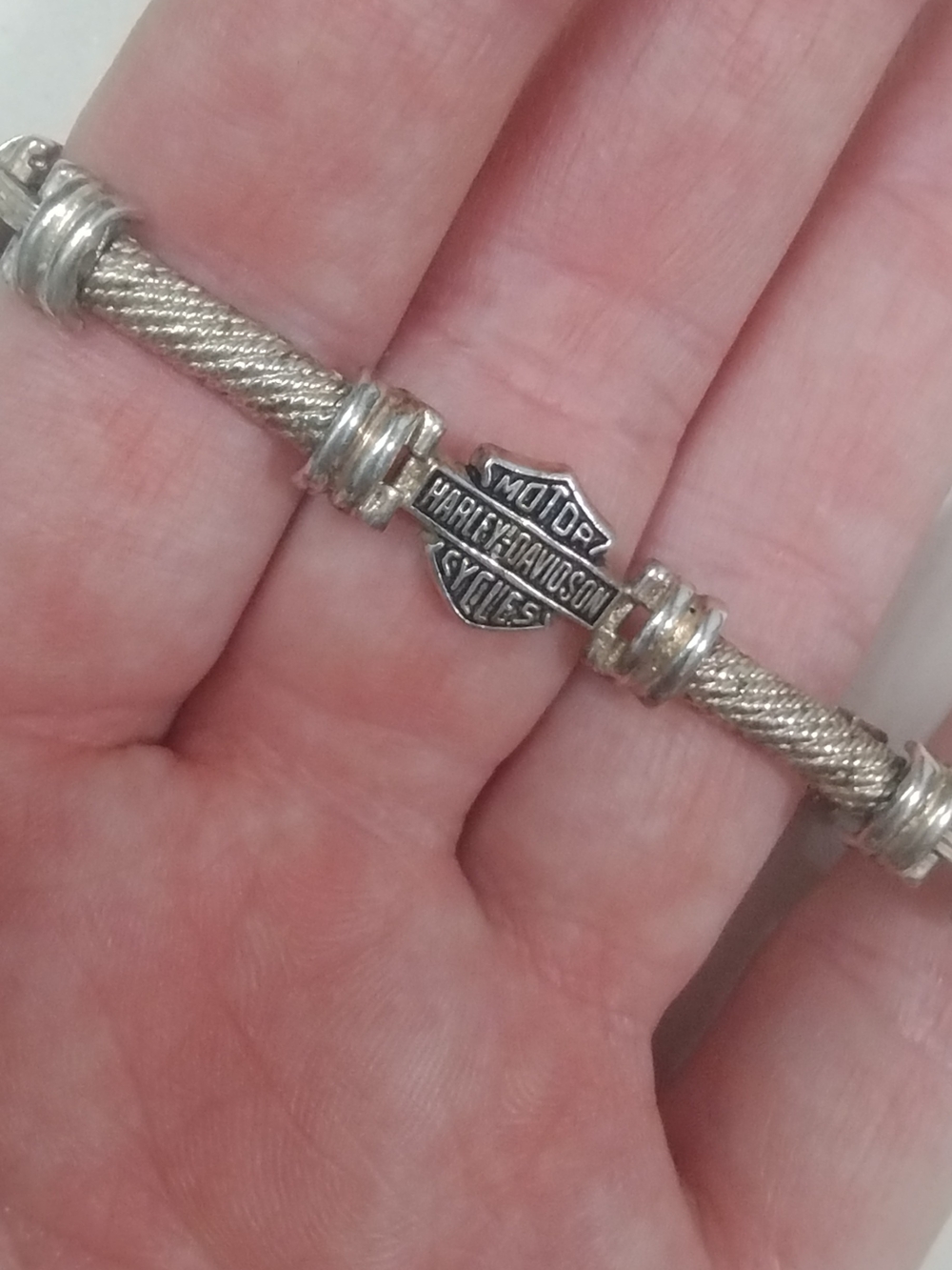 Harley-Davidson Silver Mesh Logo Bracelet